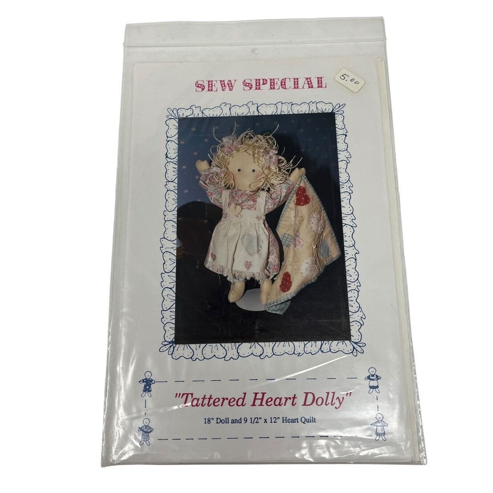 Sew Special‎ Tattered Heart Dolly 18" Doll and Quilt Sewing Pattern